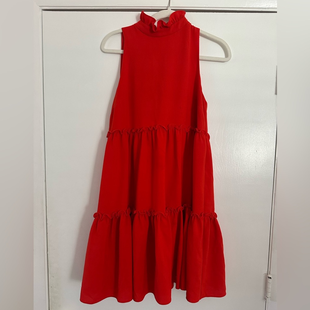 anthropologie x elliatt sonnet red tiered dress